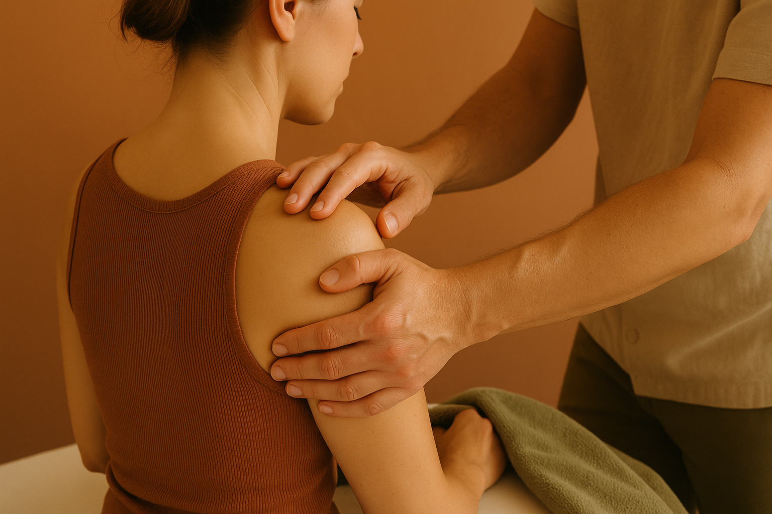 Healing massage therapy session